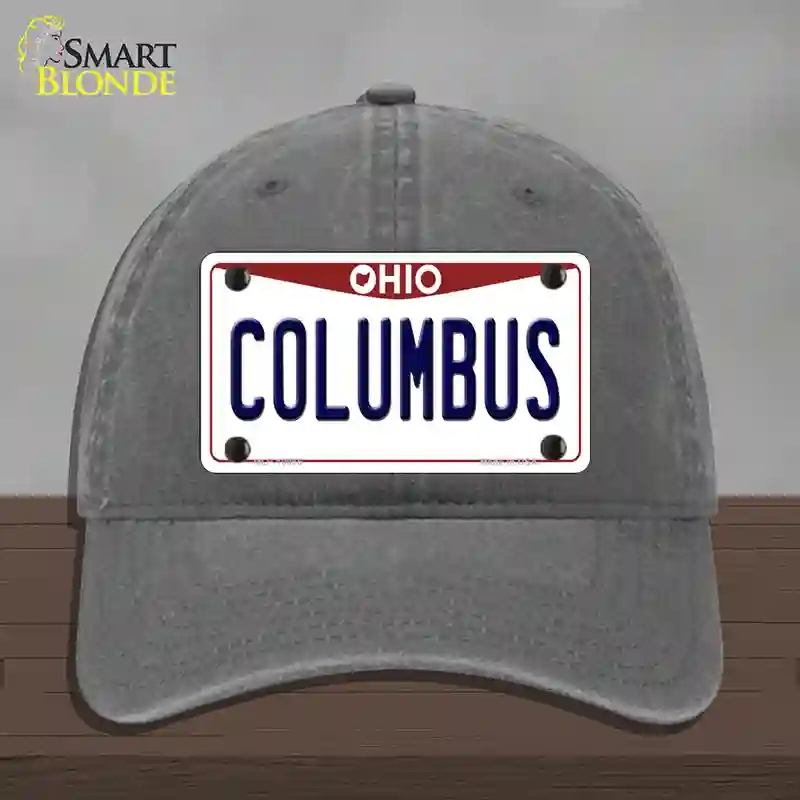 HAT08-MLP-10066 Columbus Ohio Novelty License Plate Hat, Unconstructed Cotton - Charcoal