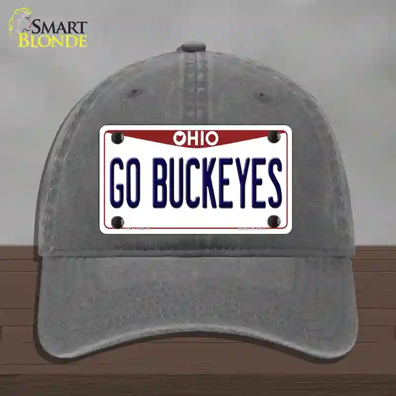 HAT08-MLP-10075 Go Buckeyes Ohio Novelty License Plate Hat, Unconstructed Cotton - Charcoal