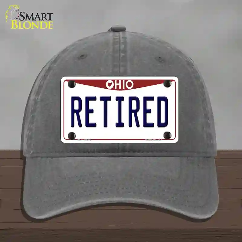 HAT08-MLP-10080 Retired Ohio Novelty License Plate Hat, Unconstructed Cotton - Charcoal