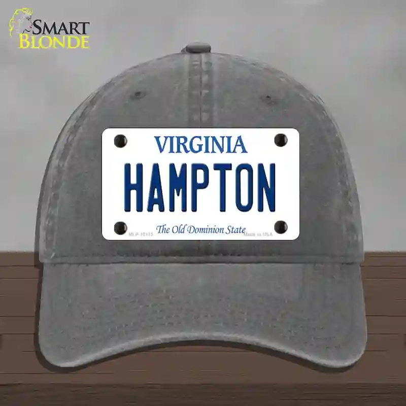 HAT08-MLP-10112 Hampton Virginia Novelty License Plate Hat, Unconstructed Cotton - Charcoal