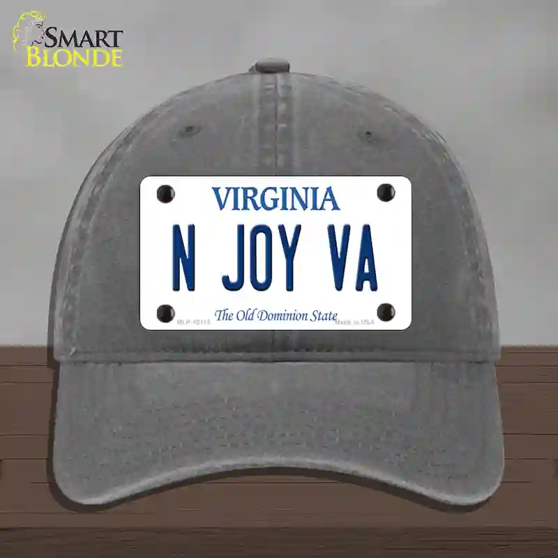 HAT08-MLP-10115 N Joy VA Virginia Novelty License Plate Hat, Unconstructed Cotton - Charcoal