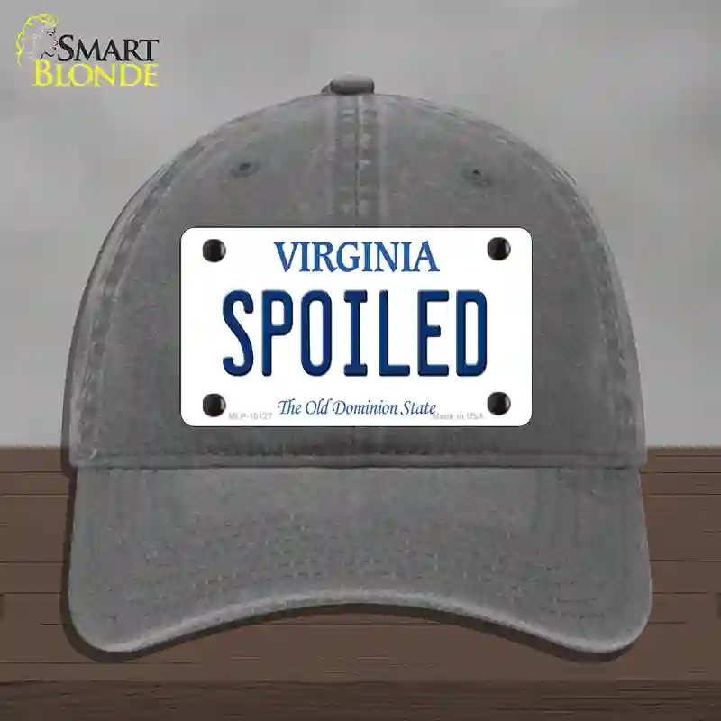 HAT08-MLP-10127 Spoiled Virginia Novelty License Plate Hat, Unconstructed Cotton - Charcoal