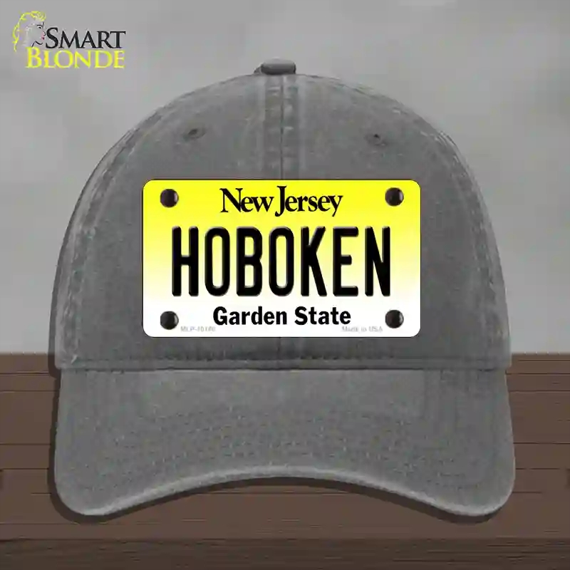 HAT08-MLP-10148 Hoboken   Jersey Novelty License Plate Hat, Unconstructed Cotton - Charcoal