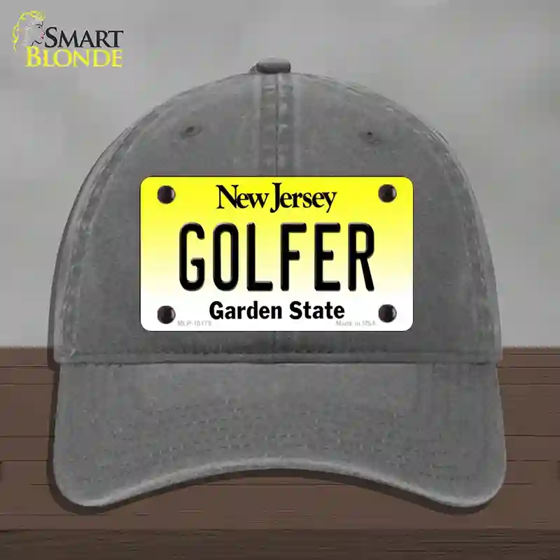 HAT08-MLP-10175 Golfer   Jersey Novelty License Plate Hat, Unconstructed Cotton - Charcoal