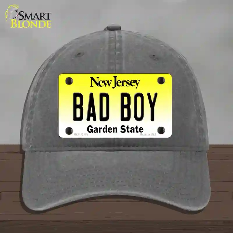 HAT08-MLP-10178 Bad Boy   Jersey Novelty License Plate Hat, Unconstructed Cotton - Charcoal