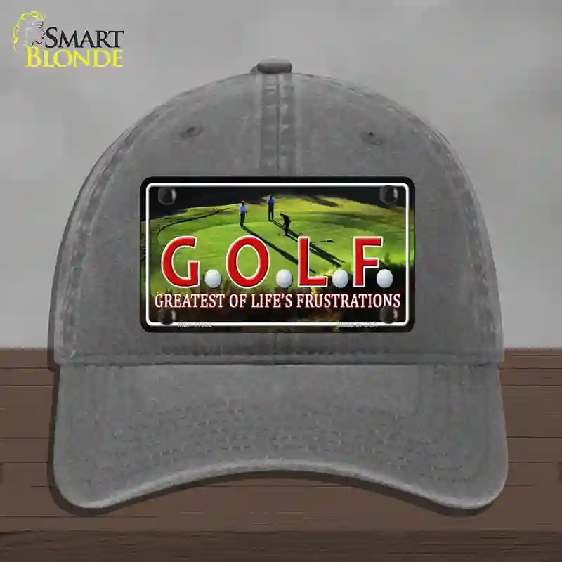 HAT08-MLP-11680 Golf Novelty License Plate Hat, Unconstructed Cotton - Charcoal
