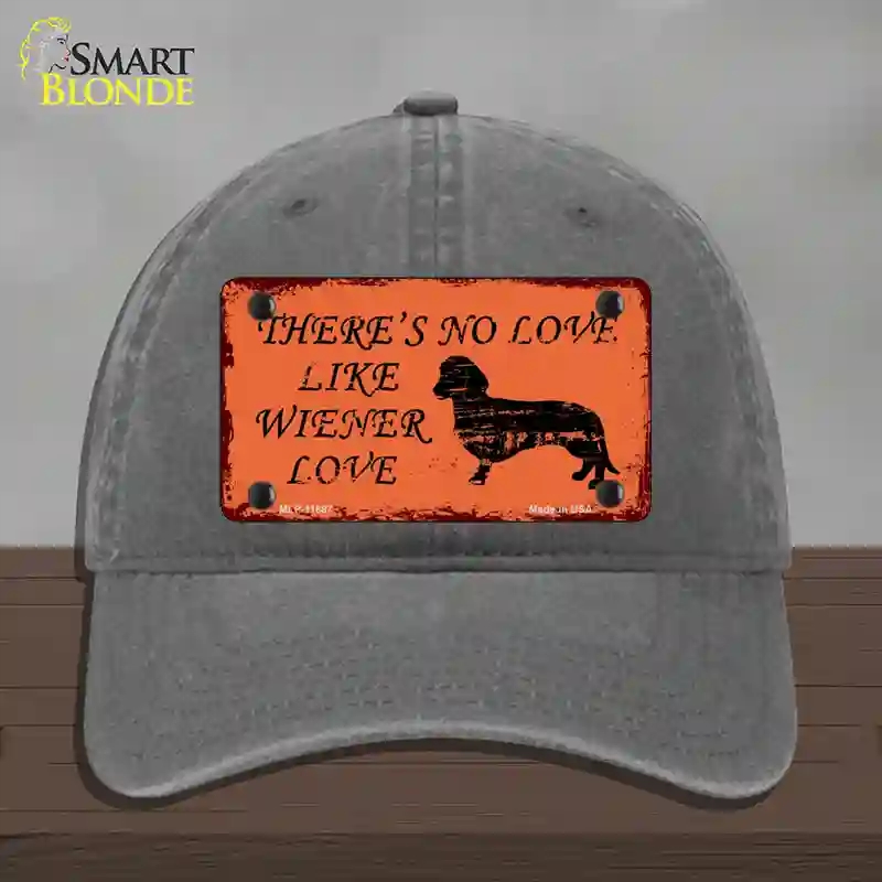 HAT08-MLP-11687 Wiener Love Novelty License Plate Hat, Unconstructed Cotton - Charcoal