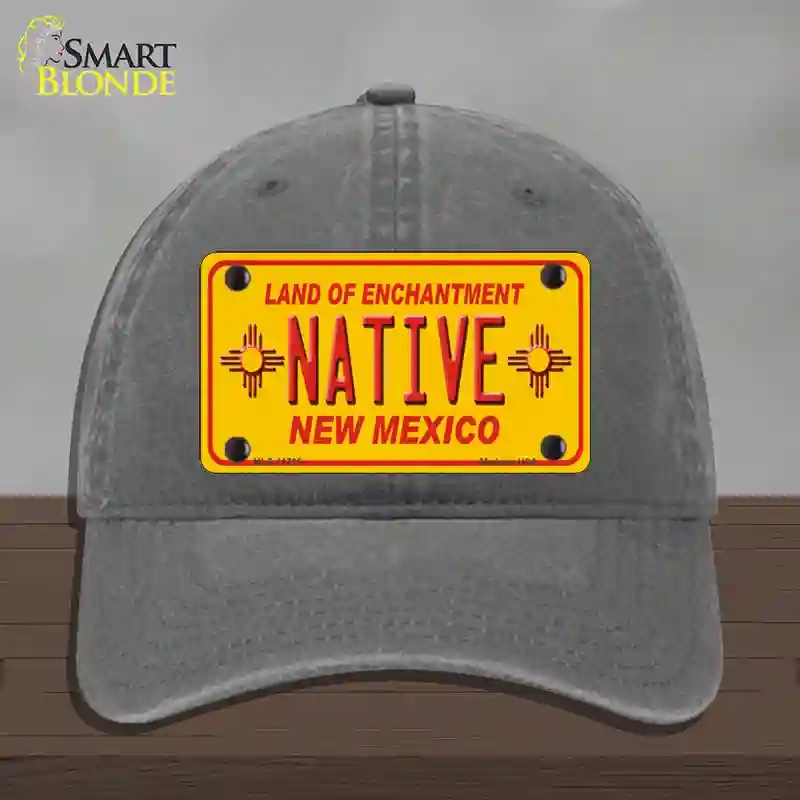 HAT08-MLP-11735 Native   Mexico Yellow State Novelty License Plate Hat, Unconstructed Cotton - Charcoal