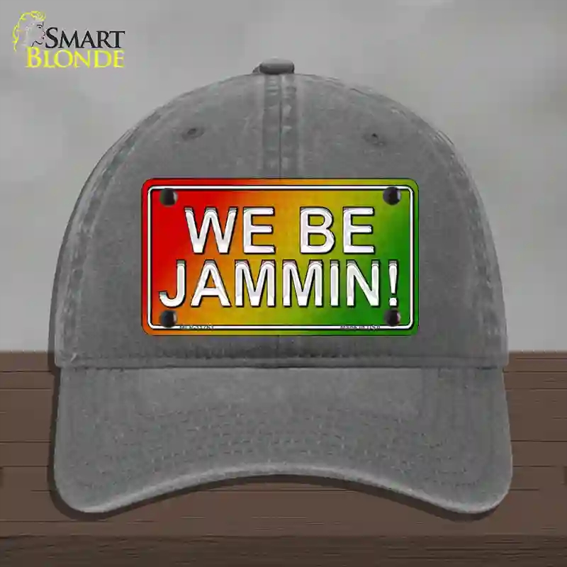 HAT08-MLP-11763 We Be Jamming Rasta Novelty License Plate Hat, Unconstructed Cotton - Charcoal