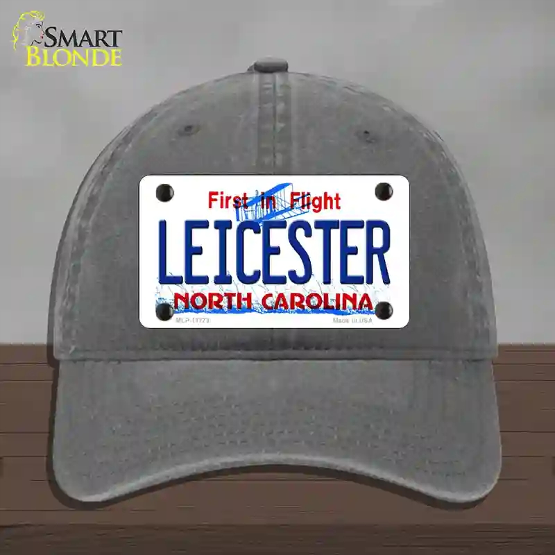 HAT08-MLP-11773 Leicester North Carolina State Novelty License Plate Hat, Unconstructed Cotton - Charcoal