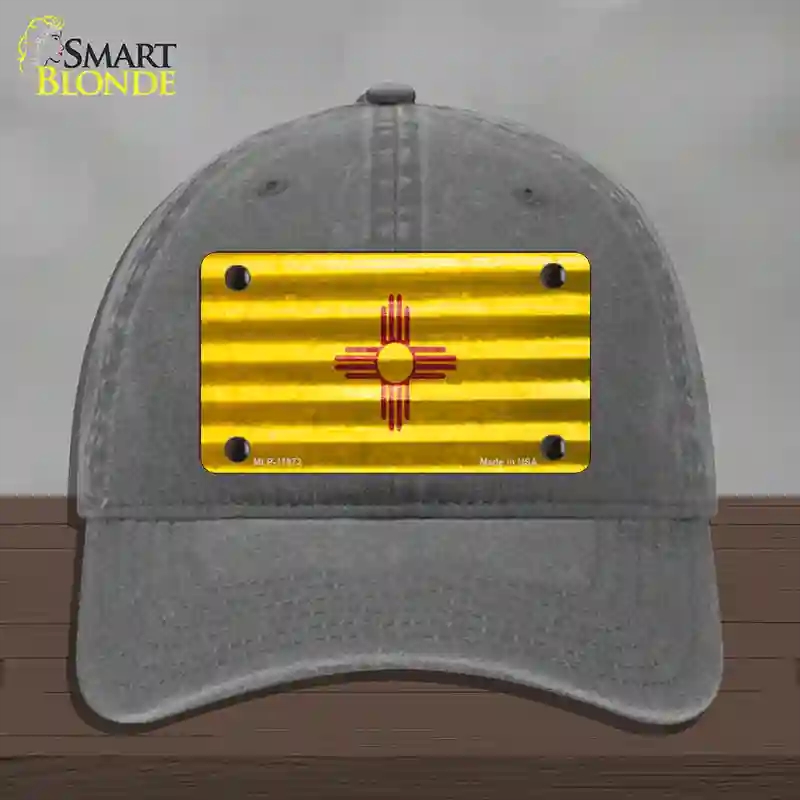 HAT08-MLP-11972   Mexico Corrugated Flag Novelty License Plate Hat, Unconstructed Cotton - Charcoal