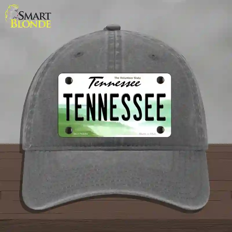 HAT08-MLP-12042 Tennessee Volunteer State Novelty License Plate Hat, Unconstructed Cotton - Charcoal