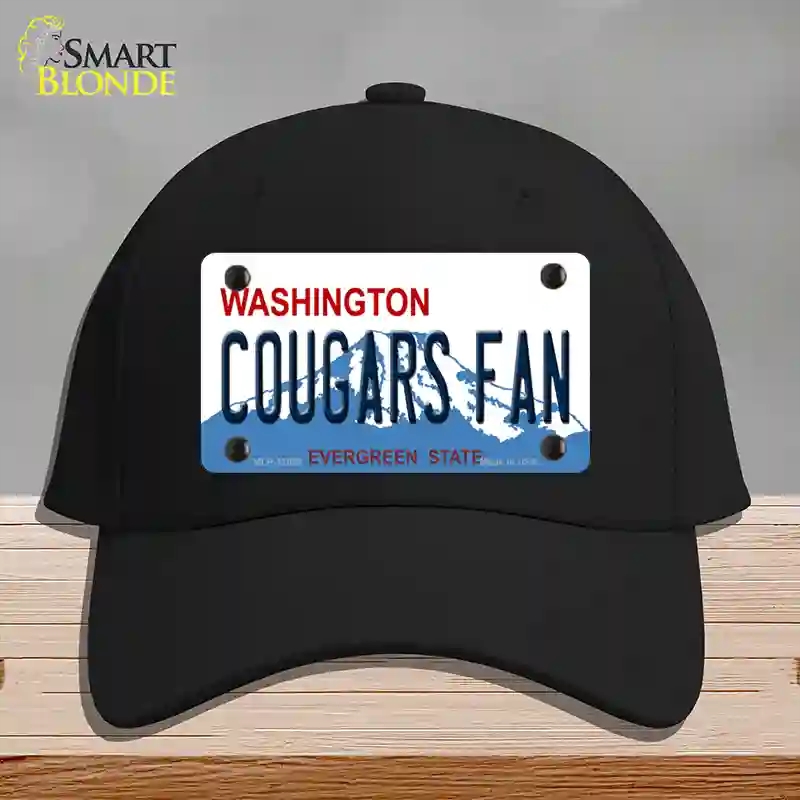 HAT03-MLP-12058 Washington Cougars Fan Novelty License Plate Hat, Cotton - Black