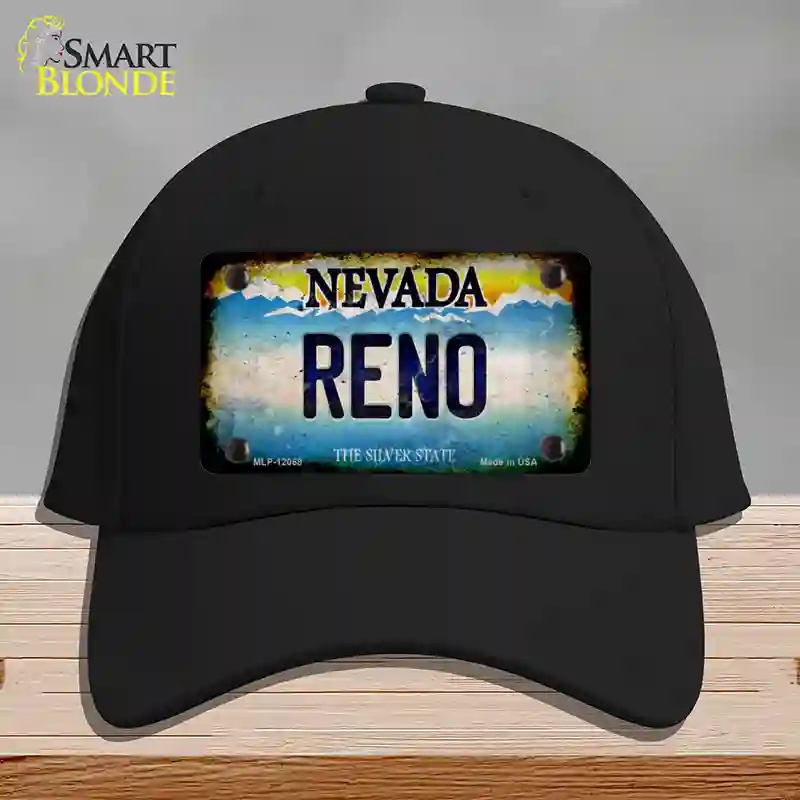 HAT03-MLP-12068 Nevada Reno Novelty License Plate Hat, Cotton - Black