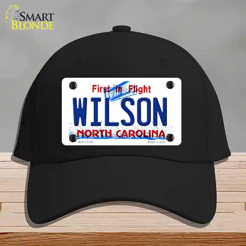 HAT03-MLP-12100 Wilson North Carolina State Novelty License Plate Hat, Cotton - Black