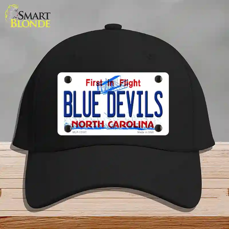 HAT03-MLP-12107 Blue Devils North Carolina State Novelty License Plate Hat, Cotton - Black