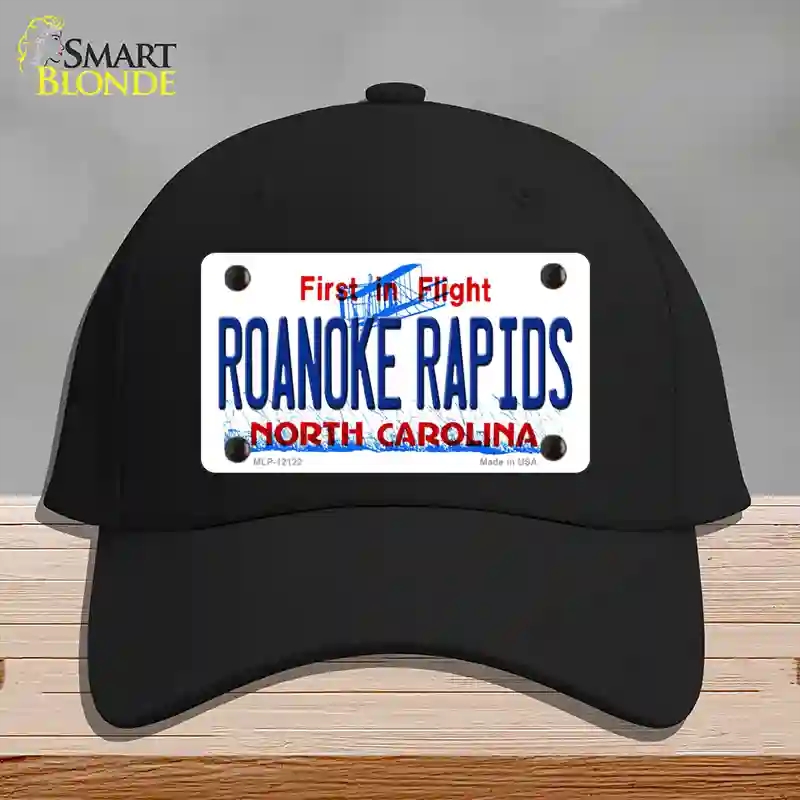 HAT03-MLP-12122 Roanoke Rapids North Carolina State Novelty License Plate Hat, Cotton - Black