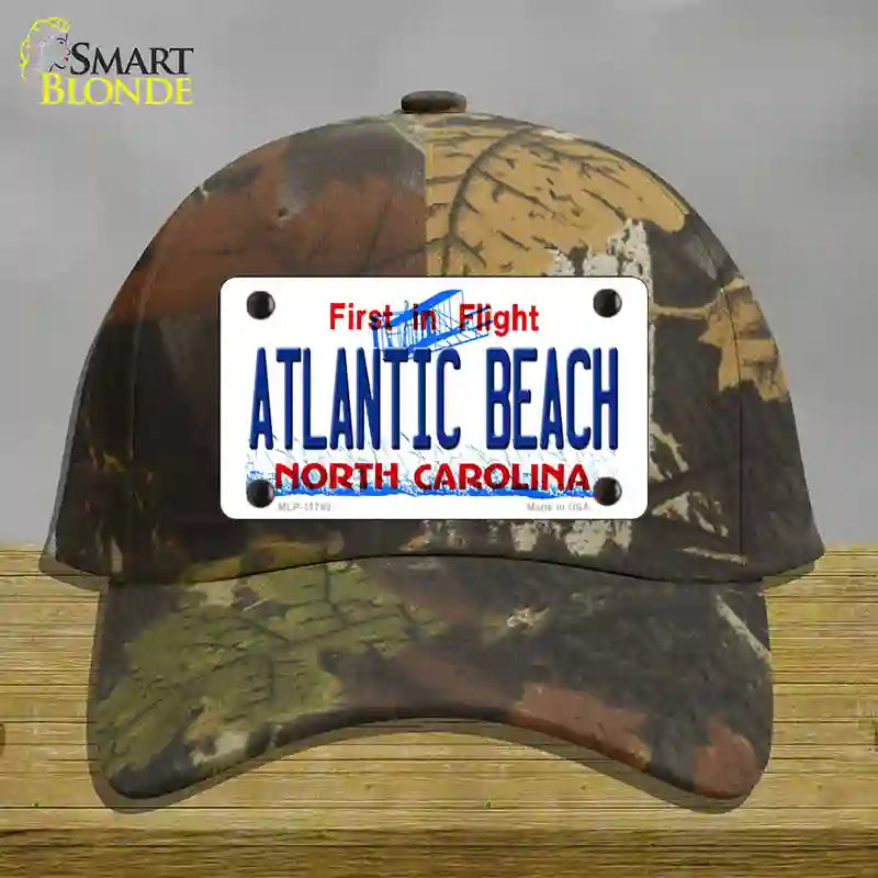 HAT06-MLP-11749 Atlantic Beach North Carolina State Novelty License Plate Hat, Cotton - Camoflauge