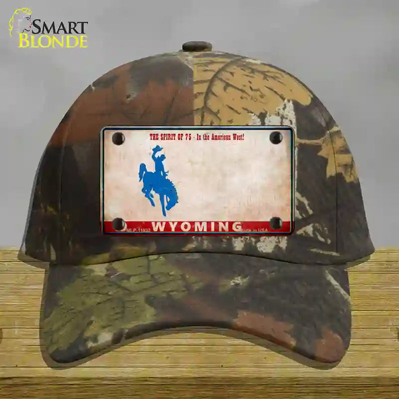HAT06-MLP-11932 Wyoming Rusty Novelty License Plate Hat, Cotton - Camouflage