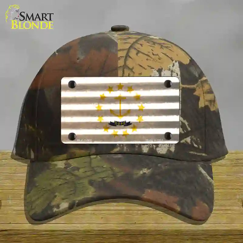 HAT06-MLP-11980 Rhode Island Corrugated Flag Novelty License Plate Hat, Cotton - Camoflauge
