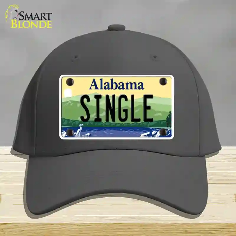 HAT04-MLP-10023 Single Alabama Novelty License Plate Hat, Cotton - Charcoal