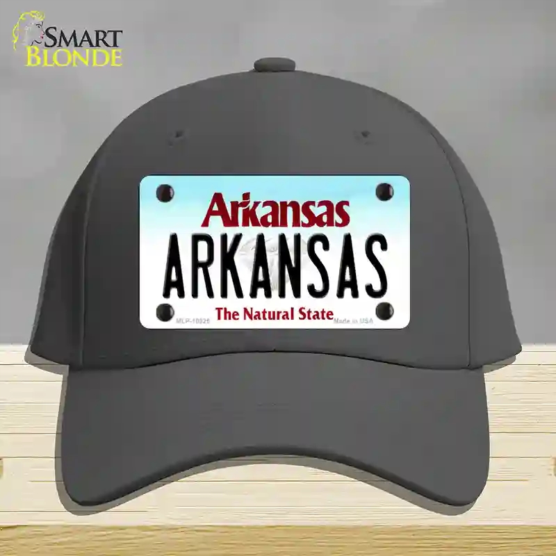 HAT04-MLP-10025 Arkansas Diamond Novelty License Plate Hat, Cotton - Charcoal