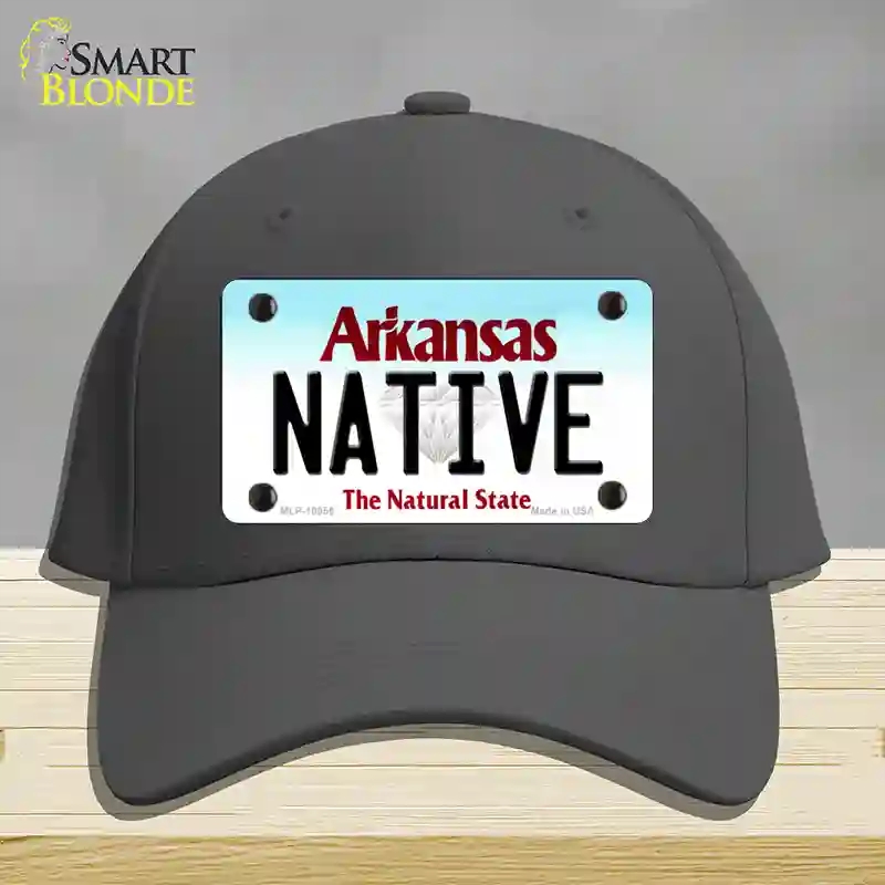 HAT04-MLP-10055 Native Arkansas Novelty License Plate Hat, Cotton - Charcoal