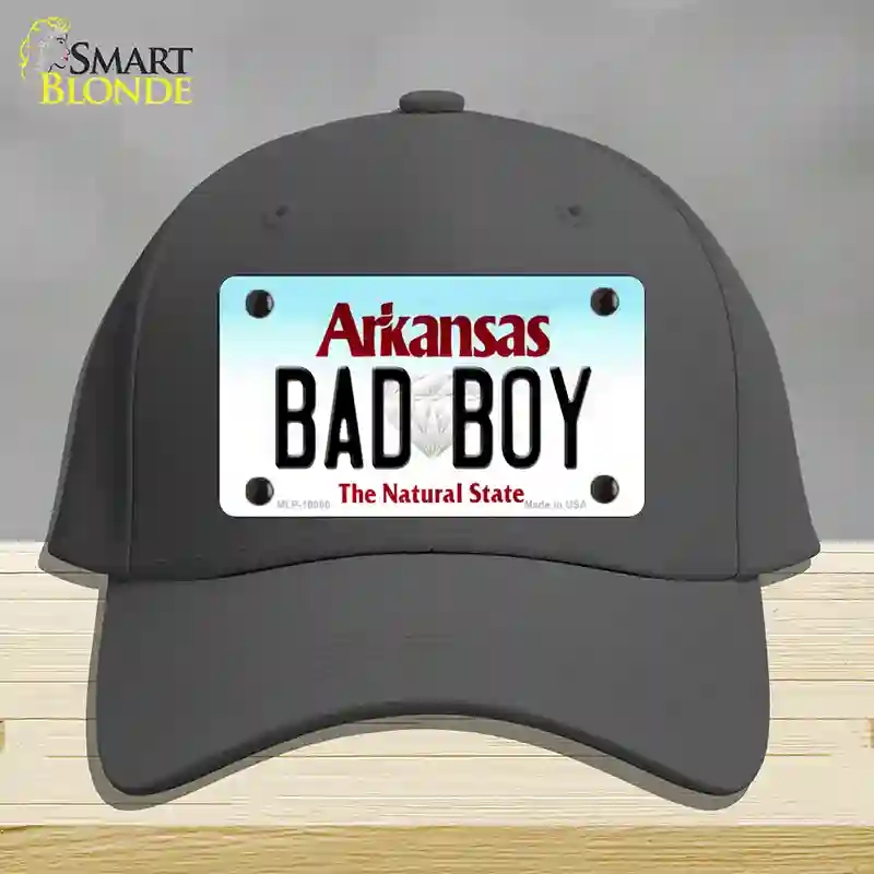 HAT04-MLP-10060 Bad Boy Arkansas Novelty License Plate Hat, Cotton - Charcoal