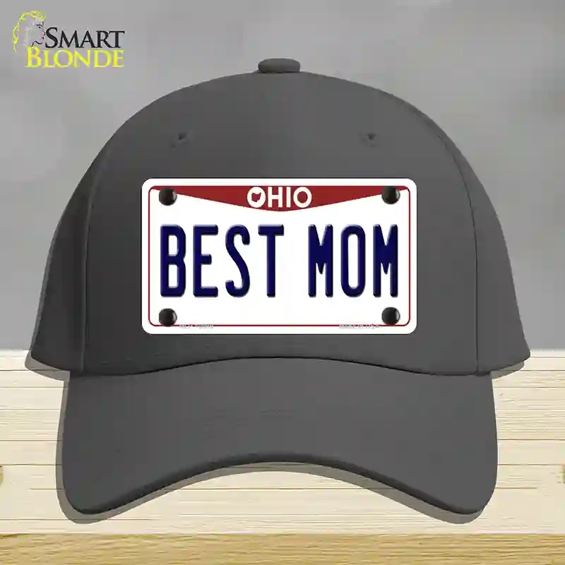 HAT04-MLP-10099 Best Mom Ohio Novelty License Plate Hat, Cotton - Charcoal