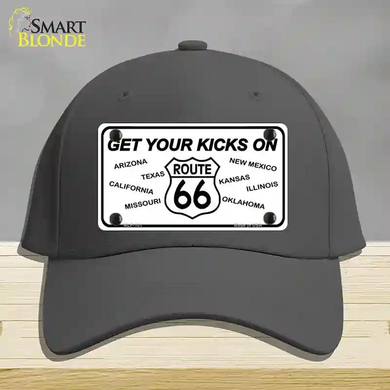 HAT04-MLP-101 Get Your Kicks on 66 Novelty License Plate Hat, Cotton - Charcoal