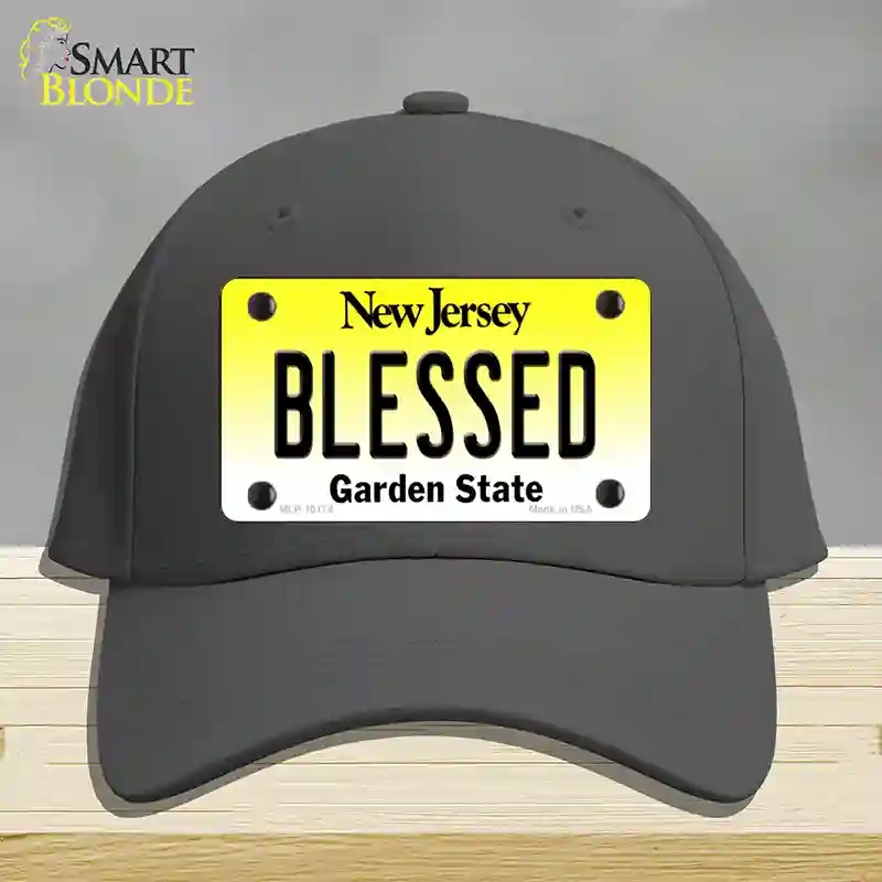 HAT04-MLP-10174 Blessed   Jersey Novelty License Plate Hat, Cotton - Charcoal