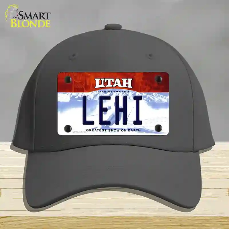 HAT04-MLP-10192 Lehi Utah Novelty License Plate Hat, Cotton - Charcoal