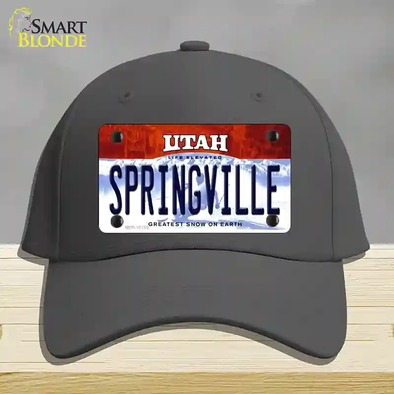 HAT04-MLP-10193 Springville Utah Novelty License Plate Hat, Cotton - Charcoal