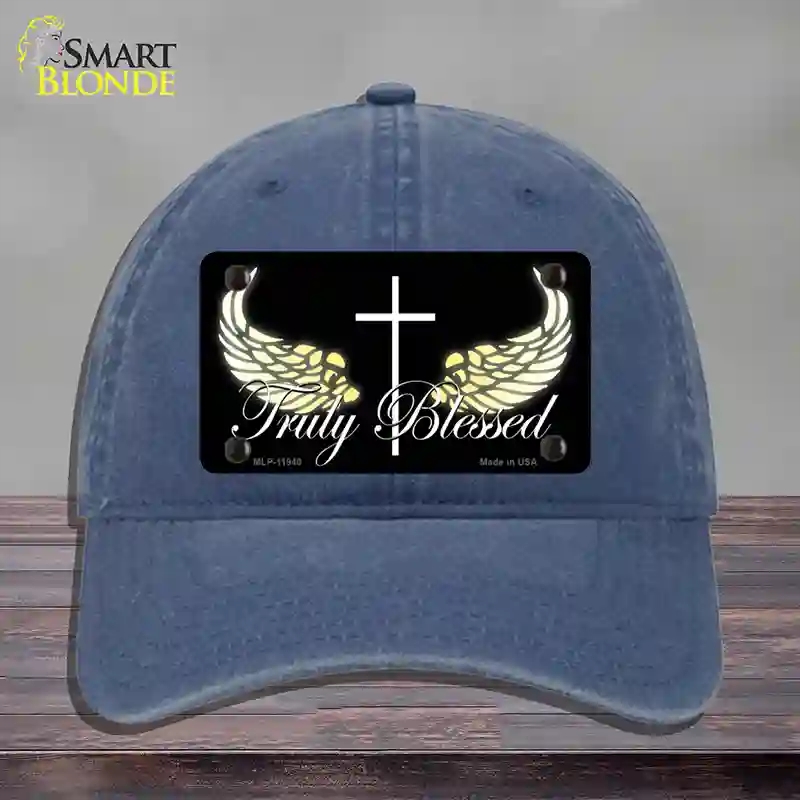 HAT11-MLP-11940 Truly Blessed Novelty License Plate Hat, Unconstructed Cotton - Navy
