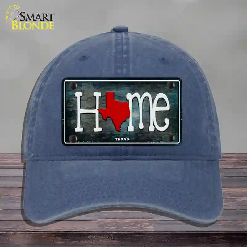 HAT11-MLP-12034 Texas Home State Outline Novelty License Plate Hat, Unconstructed Cotton - Navy