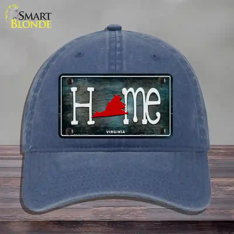HAT11-MLP-12037 Virginia Home State Outline Novelty License Plate Hat, Unconstructed Cotton - Navy