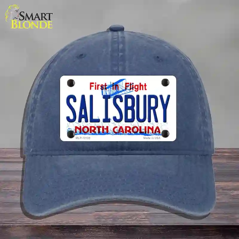 HAT11-MLP-12125 Salisbury North Carolina State Novelty License Plate Hat, Unconstructed Cotton - Navy
