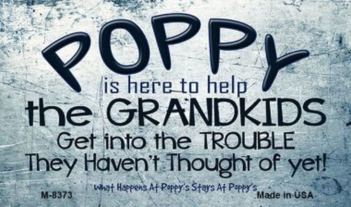 M-8373 3.5 x 2 in. Poppys is Here to Help Novelty Metal Magnet