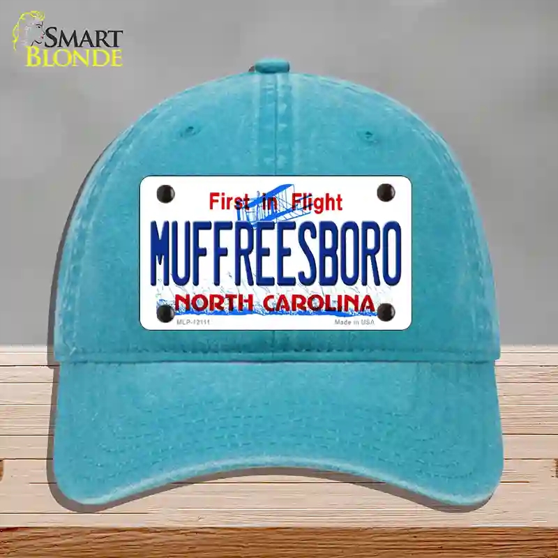 HAT10-MLP-12111 Muffreesboro North Carolina State Novelty License Plate Hat, Unconstructed Cotton - Lake Blue