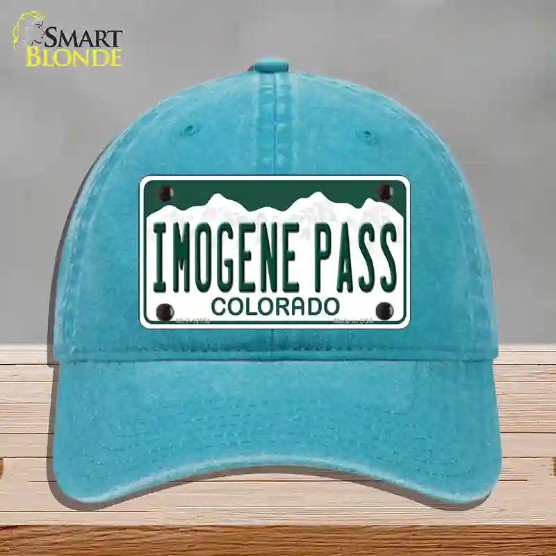HAT10-MLP-12154 Imogene Pass Colorado Novelty License Plate Hat, Unconstructed Cotton - Lake Blue