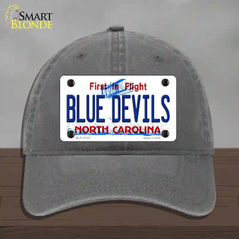 HAT08-MLP-12107 Blue Devils North Carolina State Novelty License Plate Hat, Unconstructed Cotton - Charcoal