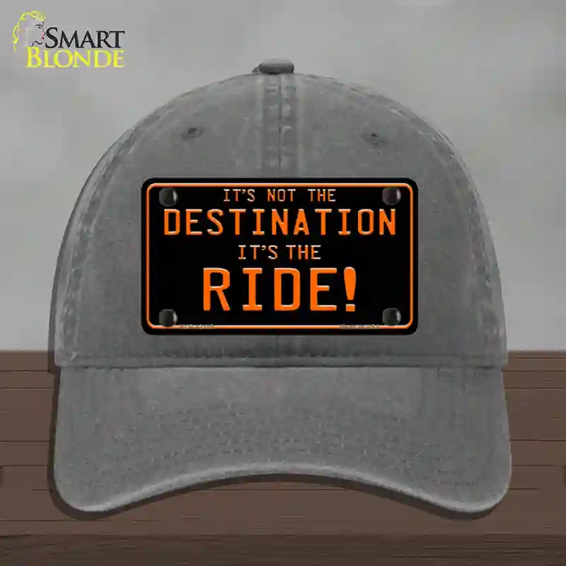 HAT08-MLP-12189 Its Not the Destination Novelty License Plate Hat, Unconstructed Cotton - Charcoal