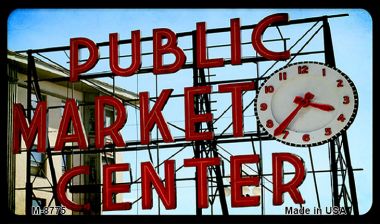 M-8775 3.5 x 2 in. Pikes Place Novelty Metal Magnet