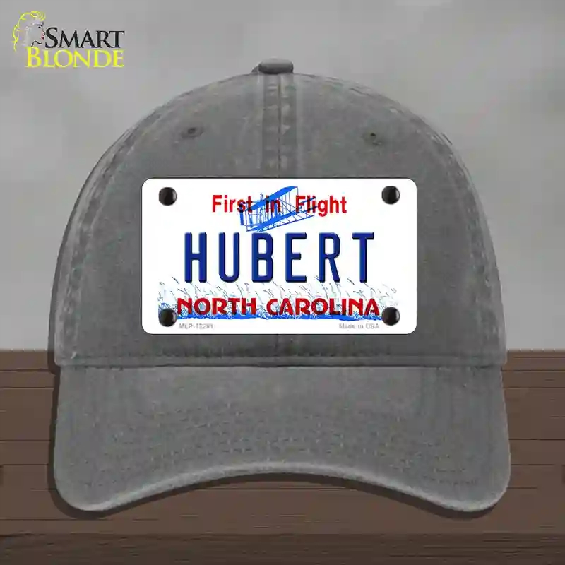 HAT08-MLP-12291 North Carolina Hubert Novelty License Plate Hat, Unconstructed Cotton - Charcoal