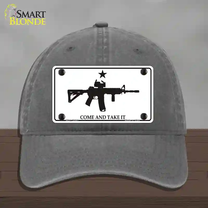 HAT08-MLP-12491 Come & Take It Novelty License Plate Hat, Unconstructed Cotton - Charcoal