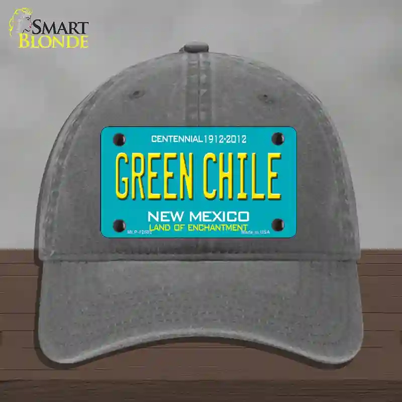 HAT08-MLP-12502 Green Chile   Mexico Novelty License Plate Hat, Unconstructed Cotton - Charcoal
