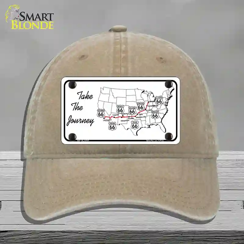 HAT09-MLP-100 Take the Journey Novelty License Plate Hat, Unconstructed Cotton - Khaki