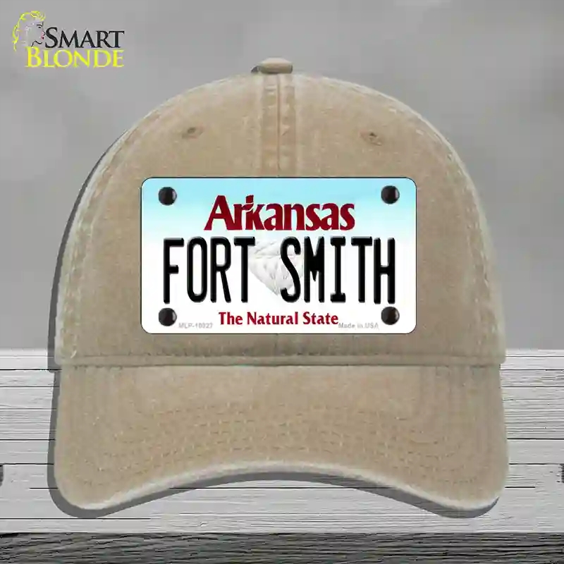 HAT09-MLP-10027 Fort Smith Arkansas Novelty License Plate Hat, Unconstructed Cotton - Khaki