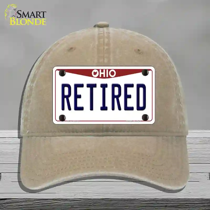 HAT09-MLP-10080 Retired Ohio Novelty License Plate Hat, Unconstructed Cotton - Khaki