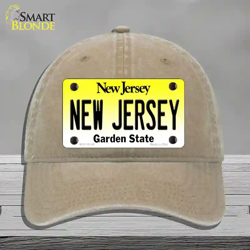 HAT09-MLP-10145   Jersey Garden State Novelty License Plate Hat, Unconstructed Cotton - Khaki